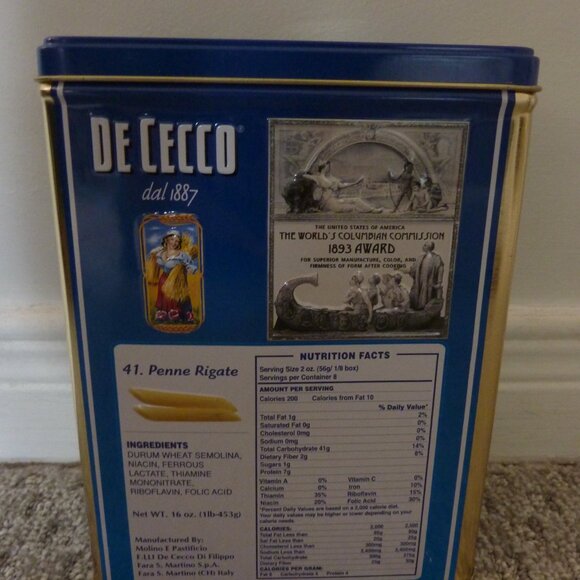 DE CECCO dal 1887, 41. Penne Rigate pasta, collector's tin (empty) - Picture 5 of 10
